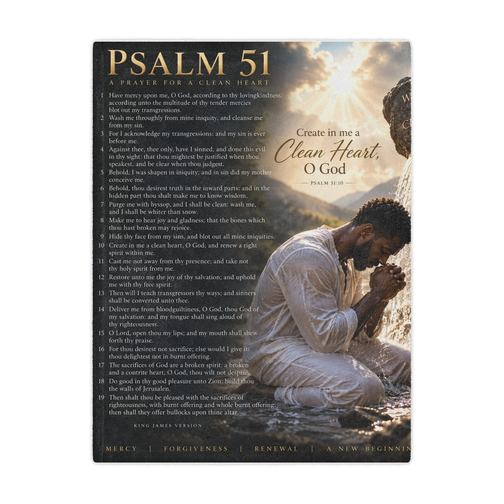 Renewed Heart™ Psalm 51 Prayer Blanket | “Create in Me a Clean Heart” Minky Throw