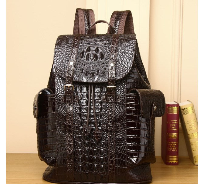 The Maison — Croc-Embossed Structured Leather Backpack