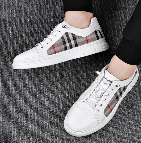 Men's Breathable Checkered Canvas Board Shoes