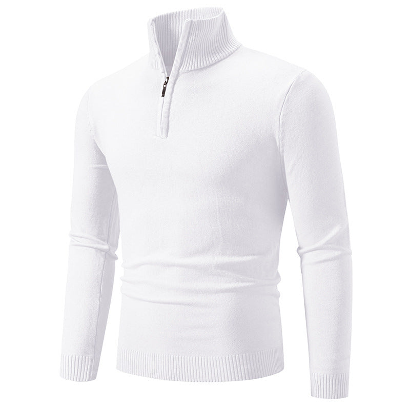 Men's Plus Size Fleece Zip Mock Neck Sweater