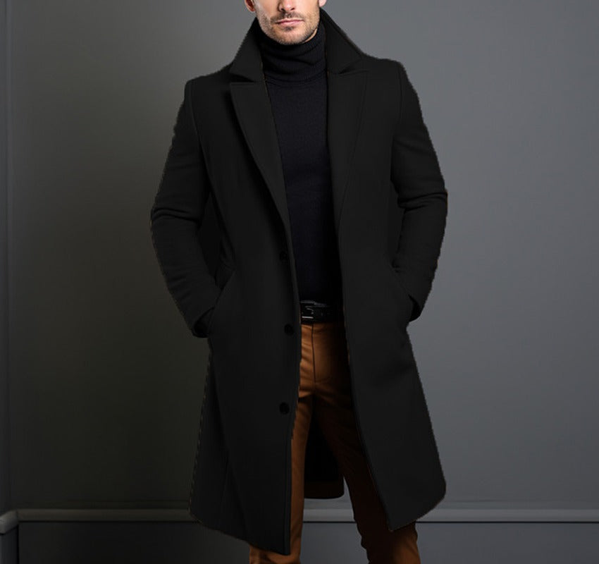 Elegant Wool Overcoat for Men (Single Piece)