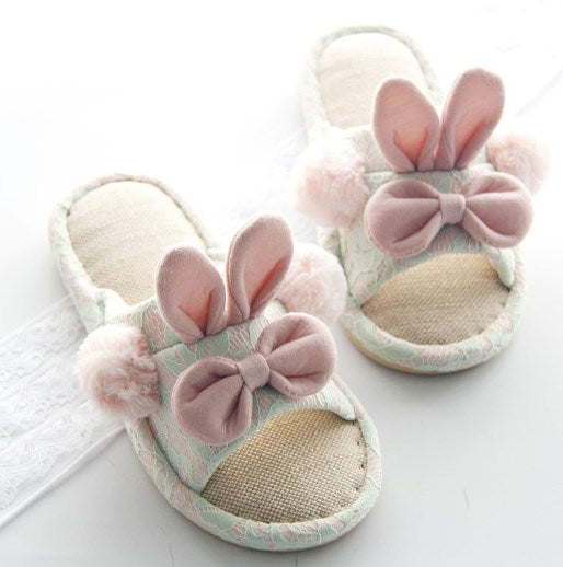 Kids' Cotton & Linen Slip-On House Shoes