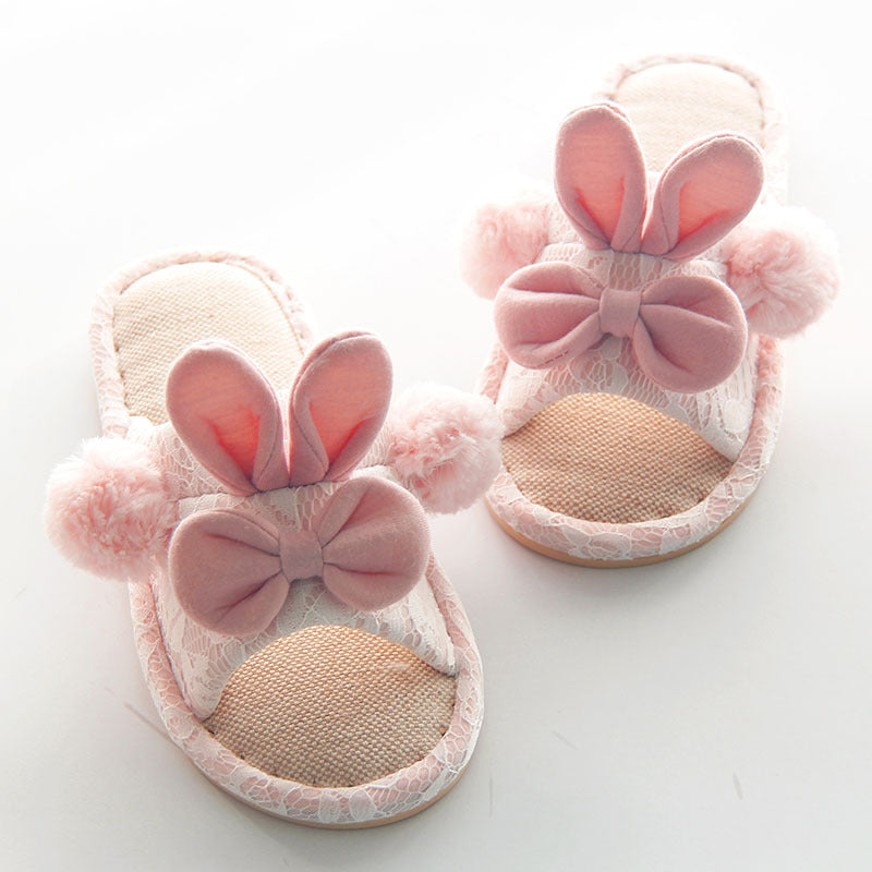 Kids' Cotton & Linen Slip-On House Shoes