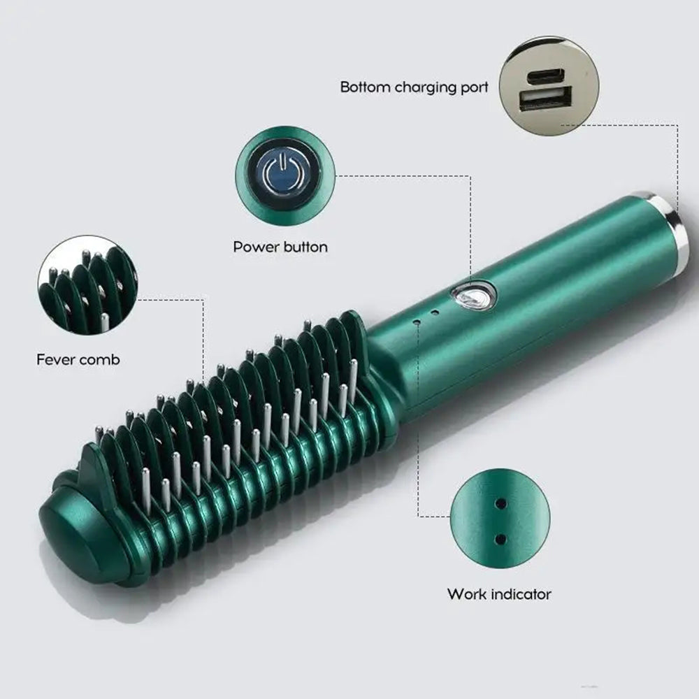 The Glam — Dual-Purpose Electric Curling & Straightening Comb