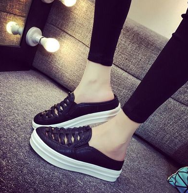 Women's Rivet Wedge Platform Thick Sole Shoes