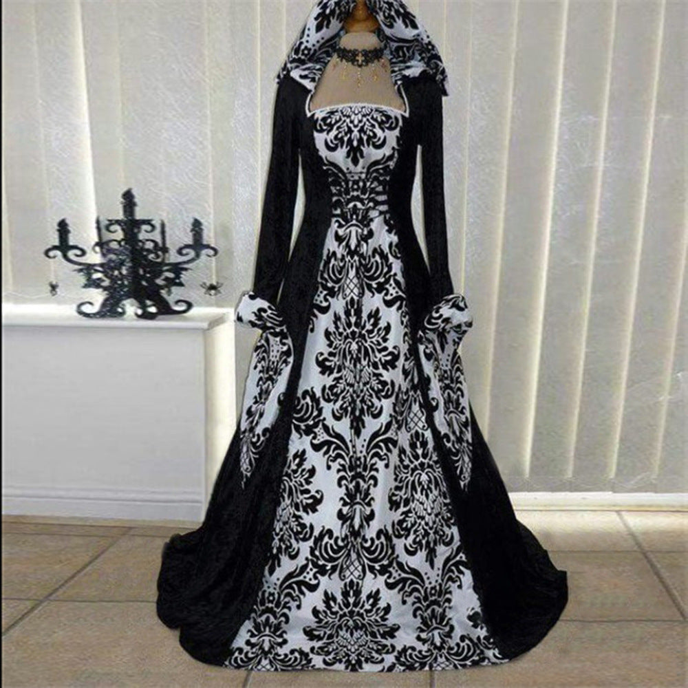 The Riviera — Draped Long Sleeve Hooded Gown