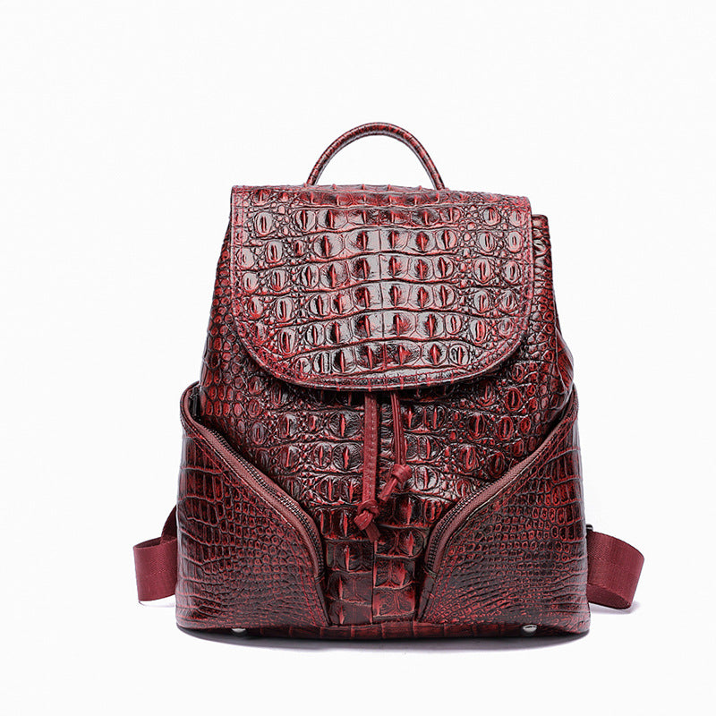The Maison — Croc-Embossed Structured Leather Backpack
