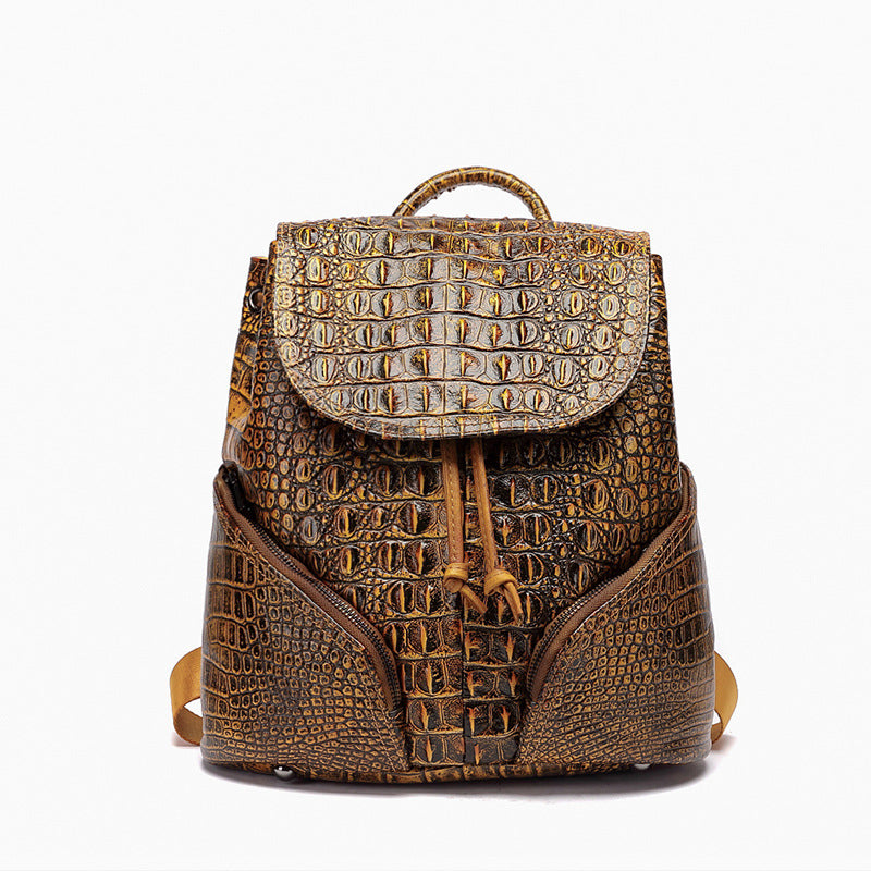 The Maison — Croc-Embossed Structured Leather Backpack