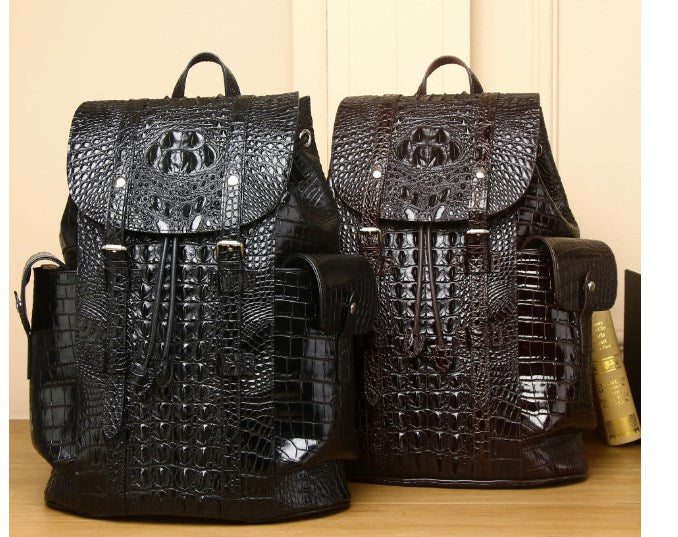 The Maison — Croc-Embossed Structured Leather Backpack