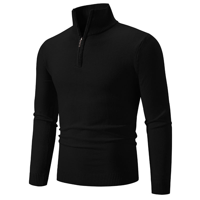 Men's Plus Size Fleece Zip Mock Neck Sweater