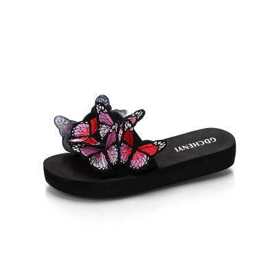 Women's Embroidered Bow Flat Sandals