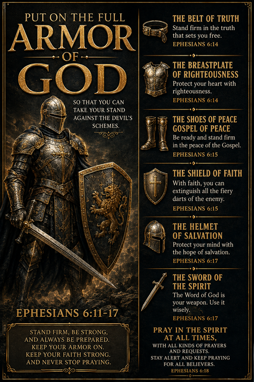 Armor of God Wall Art – Ephesians 6:17 | Christian Warrior Scripture Décor