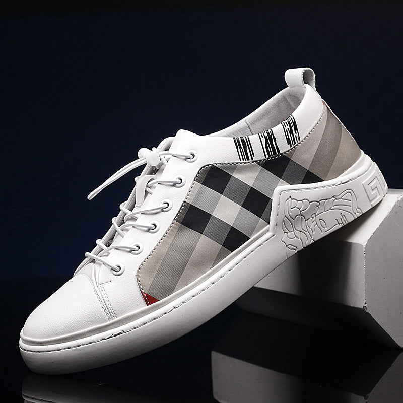 Men's Breathable Checkered Canvas Board Shoes