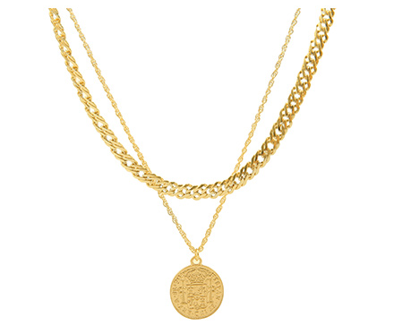 The Sovereign — Mystic Ocean Retro Gold Coin Pendant
