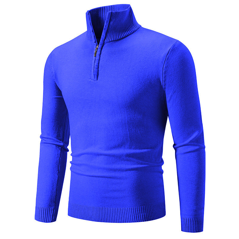 Men's Plus Size Fleece Zip Mock Neck Sweater