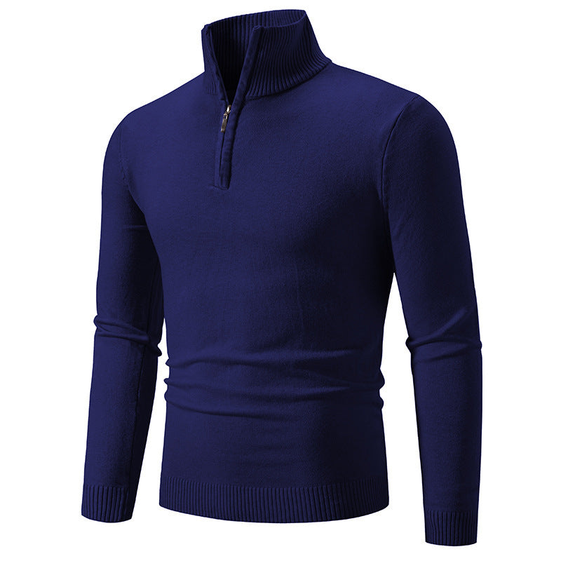 Men's Plus Size Fleece Zip Mock Neck Sweater