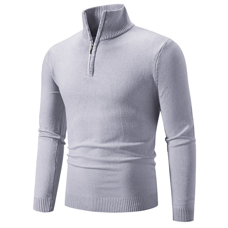 Men's Plus Size Fleece Zip Mock Neck Sweater