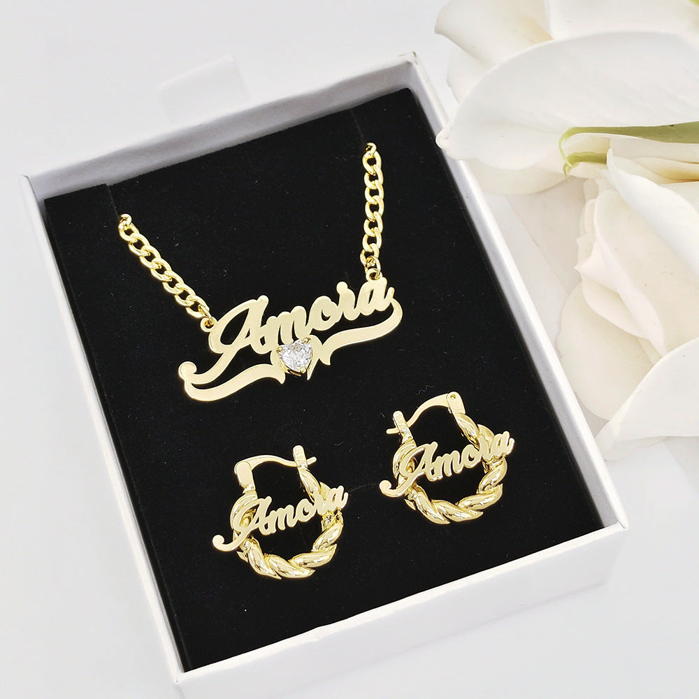 The Celestia — Custom Name & Birthstone Heart Necklace