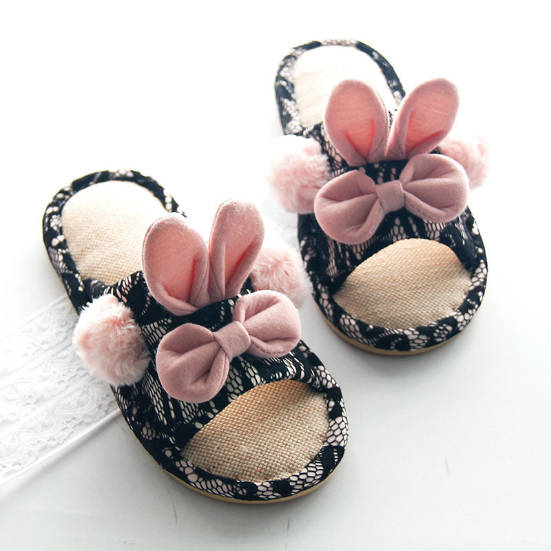 Kids' Cotton & Linen Slip-On House Shoes