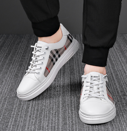 Men's Breathable Checkered Canvas Board Shoes