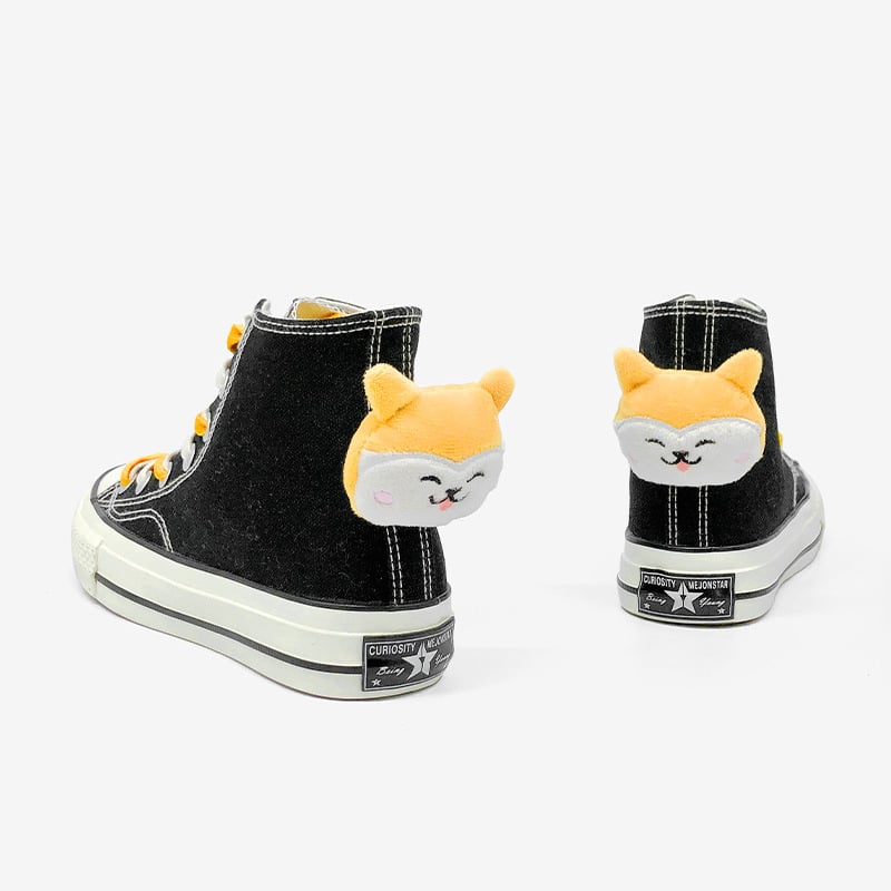 Kids' Cute Character High-Top Canvas Shoes